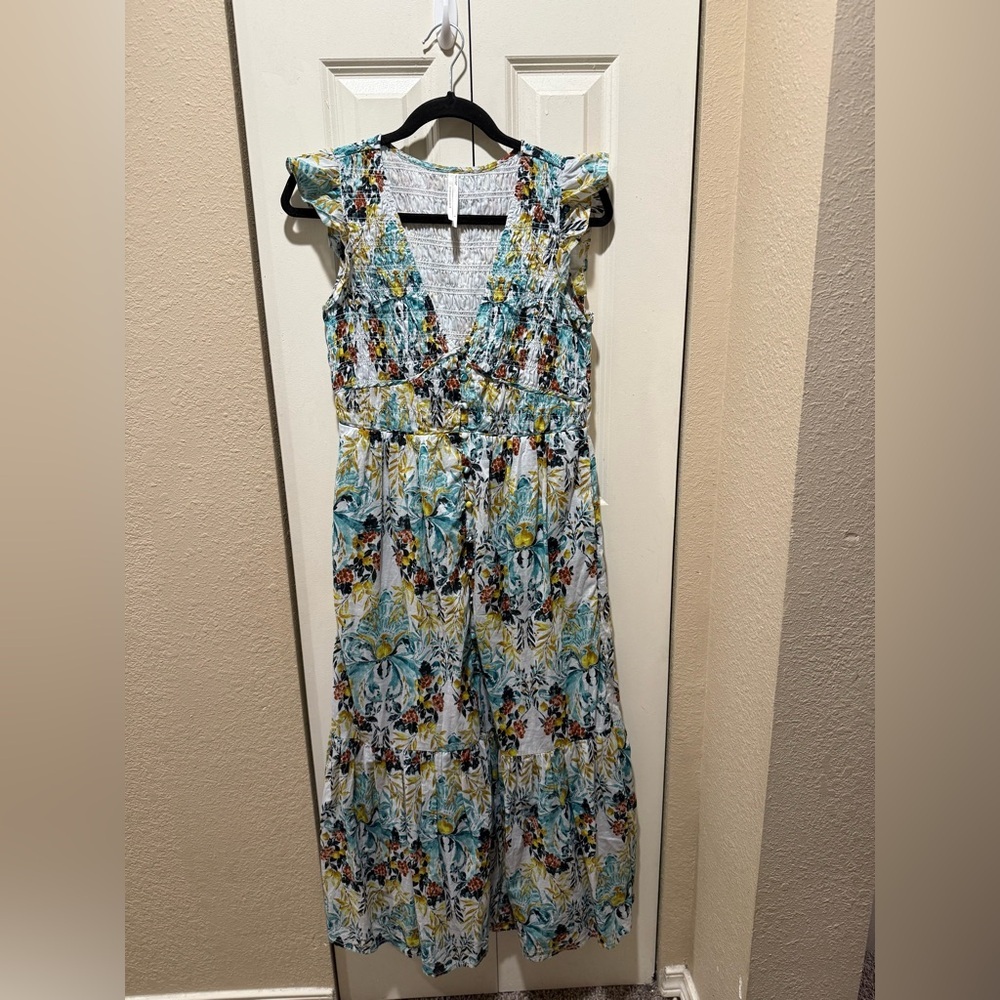 Anthropologie The Peregrine Midi Dress Smocked , size Small - Picture 6 of 13